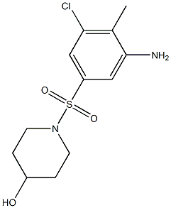 1-[(3-amino-5-chloro-4-methylbenzene)sulfonyl]piperidin-4-ol Struktur