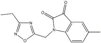 1-[(3-ethyl-1,2,4-oxadiazol-5-yl)methyl]-5-methyl-2,3-dihydro-1H-indole-2,3-dione Struktur