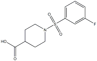 1-[(3-fluorophenyl)sulfonyl]piperidine-4-carboxylic acid Struktur