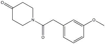 1-[(3-methoxyphenyl)acetyl]piperidin-4-one Struktur