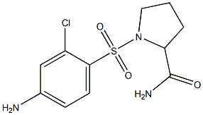 1-[(4-amino-2-chlorobenzene)sulfonyl]pyrrolidine-2-carboxamide Struktur