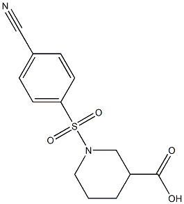 1-[(4-cyanobenzene)sulfonyl]piperidine-3-carboxylic acid Struktur