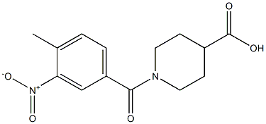 1-[(4-methyl-3-nitrophenyl)carbonyl]piperidine-4-carboxylic acid Struktur