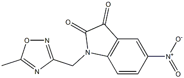 1-[(5-methyl-1,2,4-oxadiazol-3-yl)methyl]-5-nitro-2,3-dihydro-1H-indole-2,3-dione Struktur