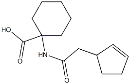 1-[(cyclopent-2-en-1-ylacetyl)amino]cyclohexanecarboxylic acid Struktur