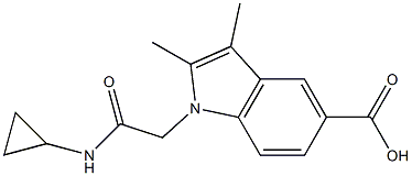 1-[(cyclopropylcarbamoyl)methyl]-2,3-dimethyl-1H-indole-5-carboxylic acid Struktur