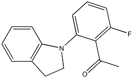 1-[2-(2,3-dihydro-1H-indol-1-yl)-6-fluorophenyl]ethan-1-one Struktur