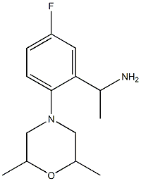 1-[2-(2,6-dimethylmorpholin-4-yl)-5-fluorophenyl]ethan-1-amine Struktur