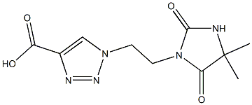 1-[2-(4,4-dimethyl-2,5-dioxoimidazolidin-1-yl)ethyl]-1H-1,2,3-triazole-4-carboxylic acid Struktur