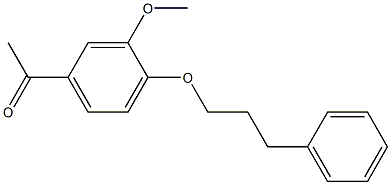 1-[3-methoxy-4-(3-phenylpropoxy)phenyl]ethan-1-one Struktur