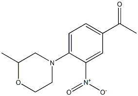 1-[4-(2-methylmorpholin-4-yl)-3-nitrophenyl]ethan-1-one Struktur