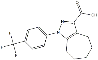 1-[4-(trifluoromethyl)phenyl]-1,4,5,6,7,8-hexahydrocyclohepta[c]pyrazole-3-carboxylic acid Struktur