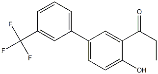 1-[4-hydroxy-3'-(trifluoromethyl)-1,1'-biphenyl-3-yl]propan-1-one Struktur