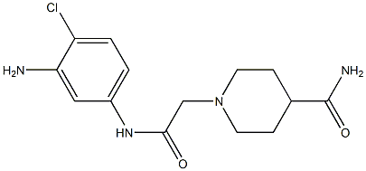 1-{[(3-amino-4-chlorophenyl)carbamoyl]methyl}piperidine-4-carboxamide Struktur