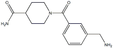 1-{[3-(aminomethyl)phenyl]carbonyl}piperidine-4-carboxamide Struktur