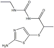 1-{2-[(2-amino-1,3-thiazol-5-yl)sulfanyl]propanoyl}-3-ethylurea Struktur