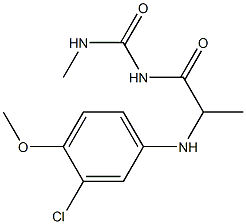 1-{2-[(3-chloro-4-methoxyphenyl)amino]propanoyl}-3-methylurea Struktur