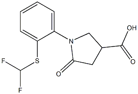 1-{2-[(difluoromethyl)sulfanyl]phenyl}-5-oxopyrrolidine-3-carboxylic acid Struktur