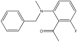 1-{2-[benzyl(methyl)amino]-6-fluorophenyl}ethan-1-one Struktur