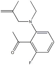 1-{2-[ethyl(2-methylprop-2-en-1-yl)amino]-6-fluorophenyl}ethan-1-one Struktur