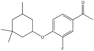 1-{3-fluoro-4-[(3,3,5-trimethylcyclohexyl)oxy]phenyl}ethan-1-one Struktur