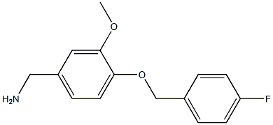 1-{4-[(4-fluorobenzyl)oxy]-3-methoxyphenyl}methanamine Struktur