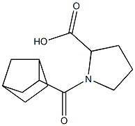 1-{bicyclo[2.2.1]heptan-2-ylcarbonyl}pyrrolidine-2-carboxylic acid Struktur