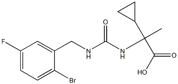 2-({[(2-bromo-5-fluorophenyl)methyl]carbamoyl}amino)-2-cyclopropylpropanoic acid Struktur