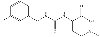 2-({[(3-fluorophenyl)methyl]carbamoyl}amino)-4-(methylsulfanyl)butanoic acid Struktur