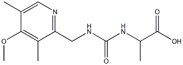 2-({[(4-methoxy-3,5-dimethylpyridin-2-yl)methyl]carbamoyl}amino)propanoic acid Struktur