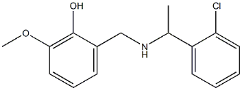 2-({[1-(2-chlorophenyl)ethyl]amino}methyl)-6-methoxyphenol Struktur