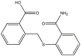 2-({[2-(aminocarbonyl)phenyl]thio}methyl)benzoic acid Struktur