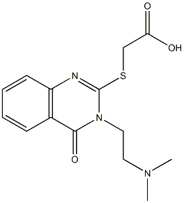 2-({3-[2-(dimethylamino)ethyl]-4-oxo-3,4-dihydroquinazolin-2-yl}sulfanyl)acetic acid Struktur