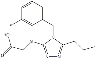 2-({4-[(3-fluorophenyl)methyl]-5-propyl-4H-1,2,4-triazol-3-yl}sulfanyl)acetic acid Struktur