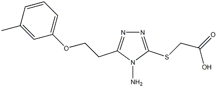 2-({4-amino-5-[2-(3-methylphenoxy)ethyl]-4H-1,2,4-triazol-3-yl}sulfanyl)acetic acid Struktur