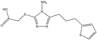 2-({4-amino-5-[3-(thiophen-2-yl)propyl]-4H-1,2,4-triazol-3-yl}sulfanyl)acetic acid Struktur