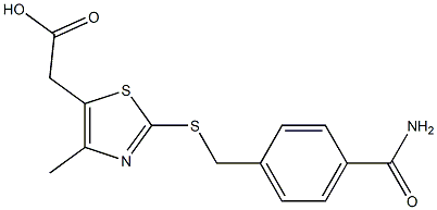 2-(2-{[(4-carbamoylphenyl)methyl]sulfanyl}-4-methyl-1,3-thiazol-5-yl)acetic acid Struktur