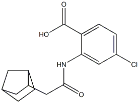 2-(2-{bicyclo[2.2.1]heptan-2-yl}acetamido)-4-chlorobenzoic acid Struktur