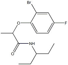 2-(2-bromo-4-fluorophenoxy)-N-(pentan-3-yl)propanamide Struktur