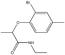 2-(2-bromo-4-methylphenoxy)-N-ethylpropanamide Struktur