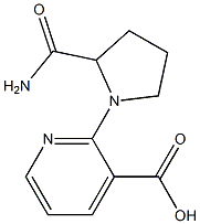 2-(2-carbamoylpyrrolidin-1-yl)pyridine-3-carboxylic acid Struktur