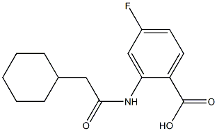 2-(2-cyclohexylacetamido)-4-fluorobenzoic acid Struktur