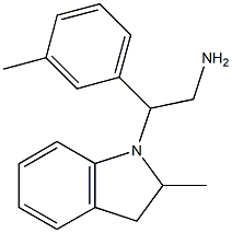 2-(2-methyl-2,3-dihydro-1H-indol-1-yl)-2-(3-methylphenyl)ethan-1-amine Struktur