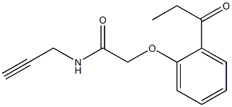 2-(2-propionylphenoxy)-N-prop-2-ynylacetamide Struktur