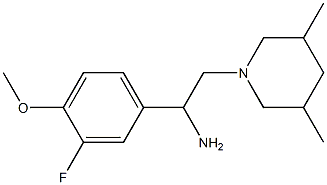 2-(3,5-dimethylpiperidin-1-yl)-1-(3-fluoro-4-methoxyphenyl)ethan-1-amine Struktur