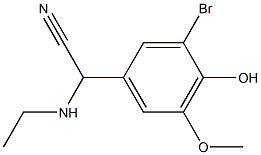 2-(3-bromo-4-hydroxy-5-methoxyphenyl)-2-(ethylamino)acetonitrile Struktur