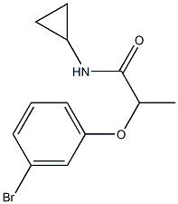 2-(3-bromophenoxy)-N-cyclopropylpropanamide Struktur