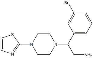 2-(3-bromophenyl)-2-[4-(1,3-thiazol-2-yl)piperazin-1-yl]ethan-1-amine Struktur