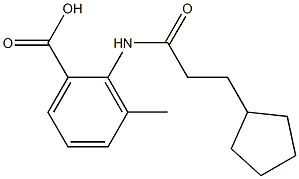 2-(3-cyclopentylpropanamido)-3-methylbenzoic acid Struktur