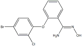 2-(4-bromo-2-chlorophenoxy)-N'-hydroxybenzene-1-carboximidamide Struktur